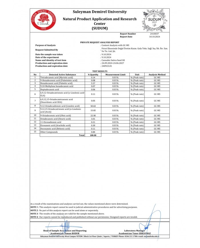 Kenevir Tohumu Yağı (100 mL)