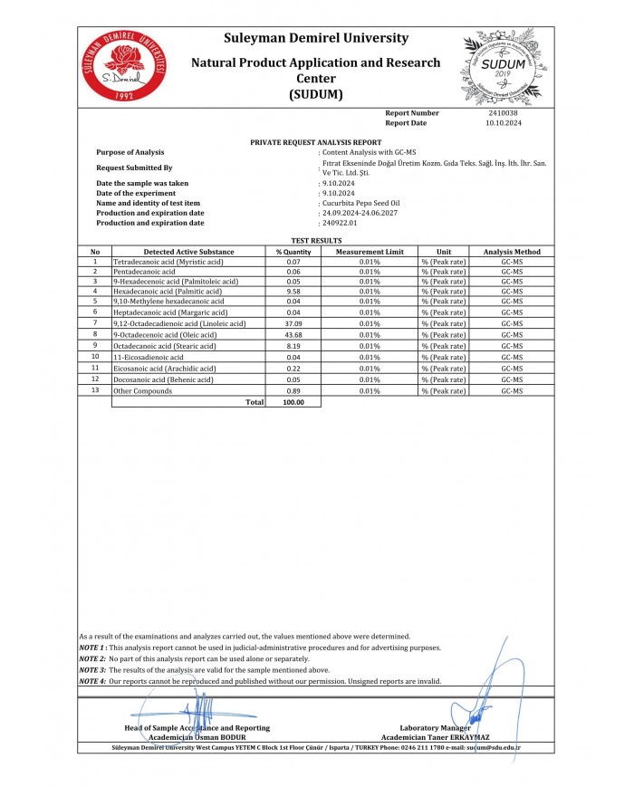 Kabak Çekirdeği Yağı (100 mL)