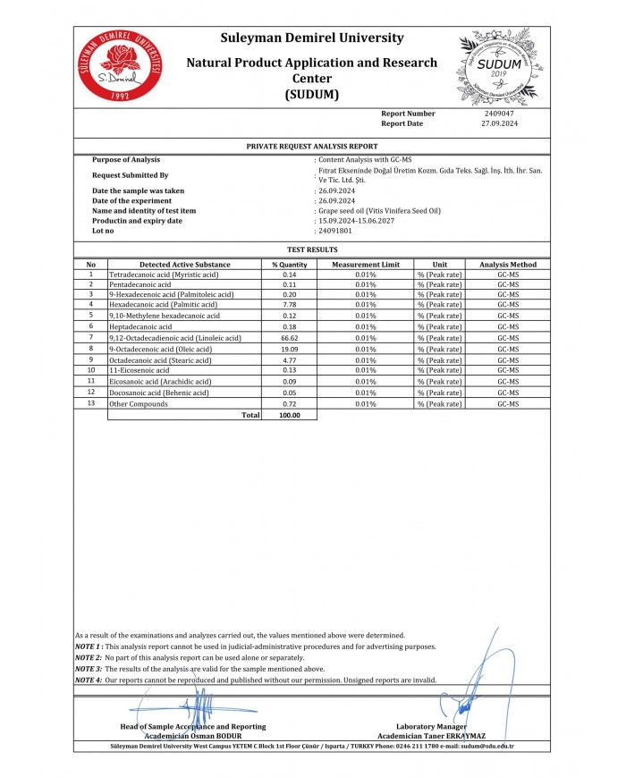 Üzüm Çekirdeği Yağı (100 mL)